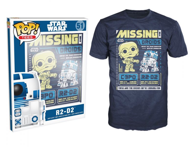 Star Wars C-3PO and R2-D2 Poster Blue Pop! T-Shirt
