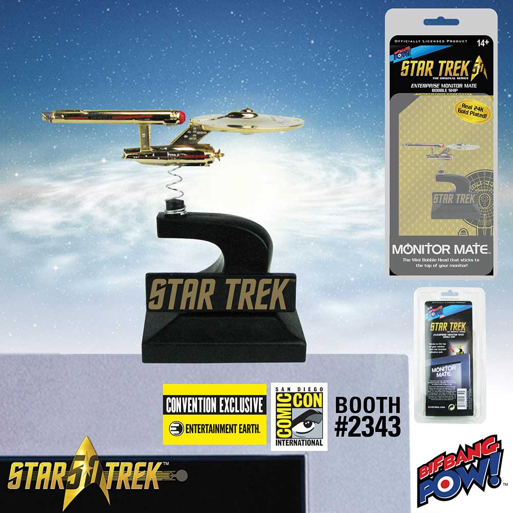 Star Trek: The Original Series Enterprise Monitor Mate Bobble Ship 24K Gold Plated - Convention Exclusive