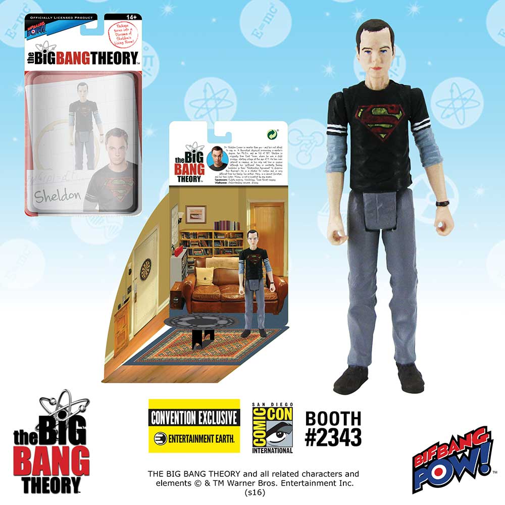The Big Bang Theory Sheldon in Black Superman T-Shirt 3 3/4-Inch Action Figure