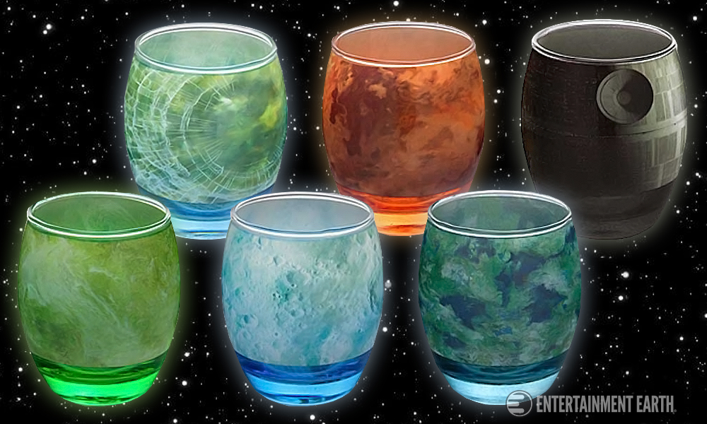 Set of 6 Star Wars Planetary Glasses Glassware 