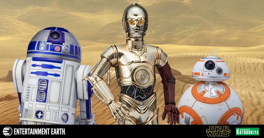 Star Wars:The Force Awakens C-3PO R2-D2 and BB-8 Artfx+ 1:10 Scale Statue Set
