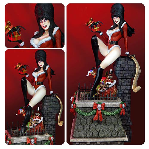 Elvira Scary Christmas Deluxe Maquette Statue