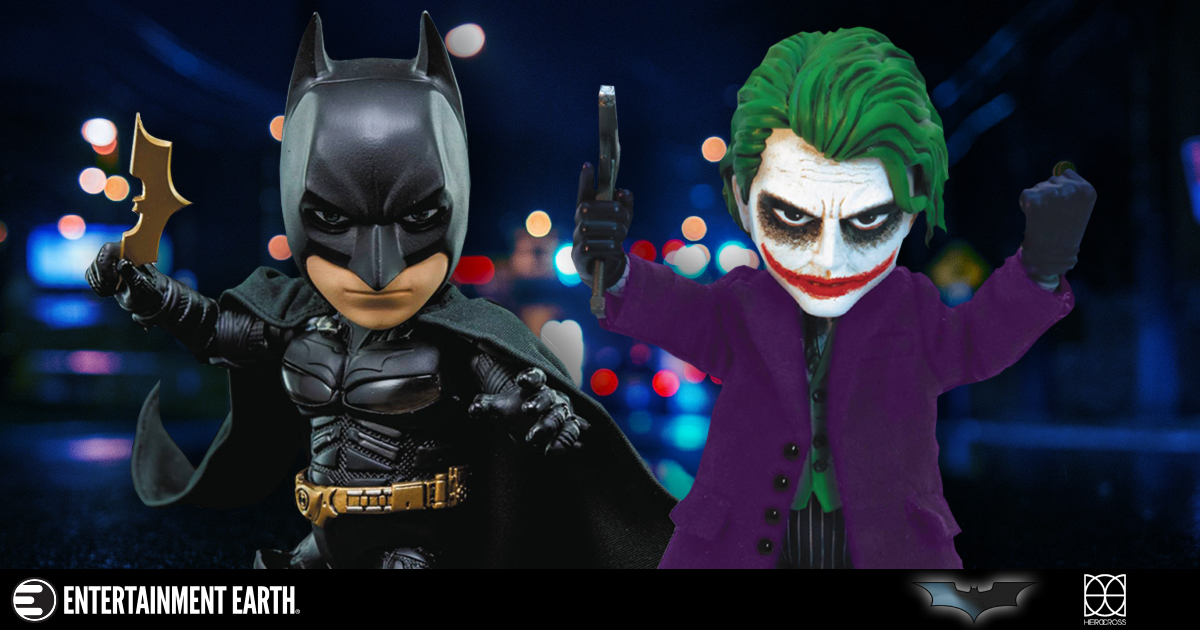 Batman: The Dark Knight Batman and Joker Hybrid Metal Figuration Action Figure Set 